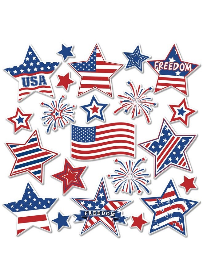 44Pcs 4Th Of July Thick Gel Clings Blue Red White Star American Flag Window Thick Gel Stickers Patriotic Gel Decals For Patriotic Memorial Independence Day Toddlers Home Classroom Decor