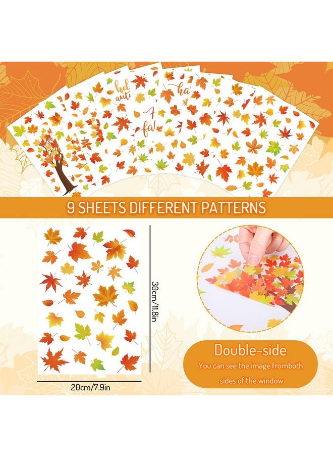 9 Sheet Fall Thanksgiving Window Clings Hello Autumn Maple Leaves Window Decals For Fall Autumn Thanksgiving Harvest Home School Office Accessories Party Supplies Gifts