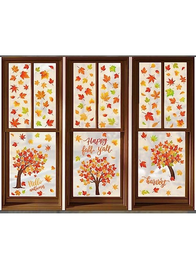 9 Sheet Fall Thanksgiving Window Clings Hello Autumn Maple Leaves Window Decals For Fall Autumn Thanksgiving Harvest Home School Office Accessories Party Supplies Gifts