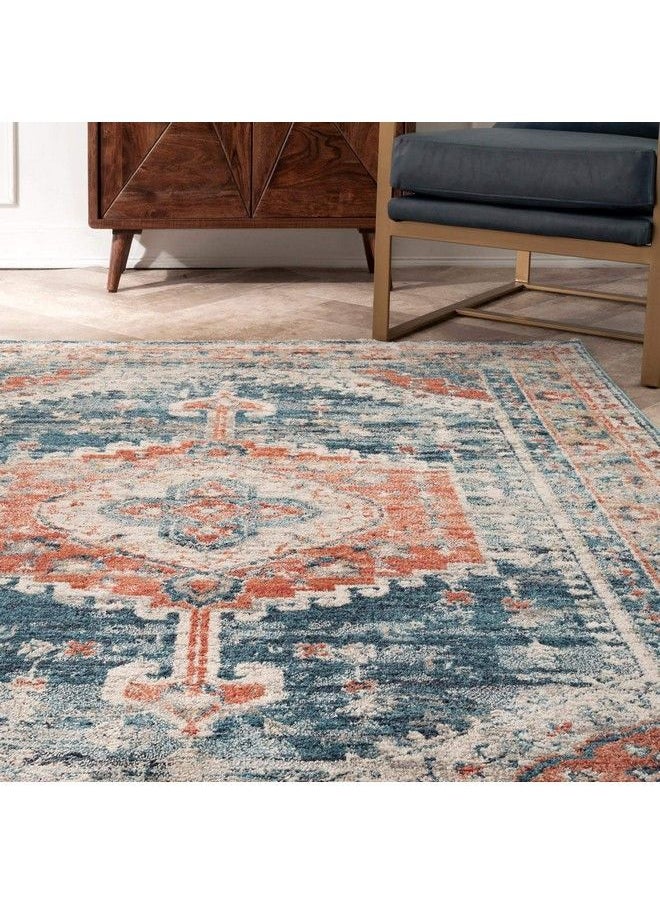 Harley Faded Medallion Area Rug 2' X 3' Blue