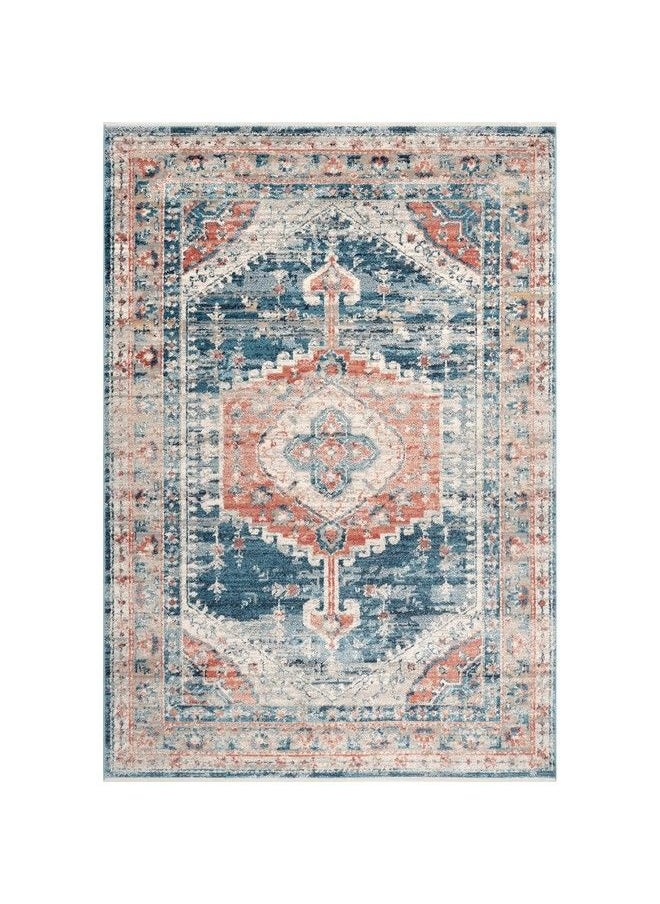 Harley Faded Medallion Area Rug 2' X 3' Blue