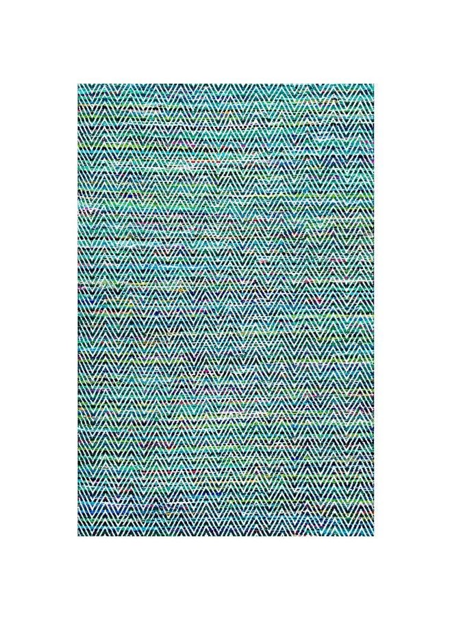 Rochell Hand Woven Chevron Area Rug 2' X 3' Green