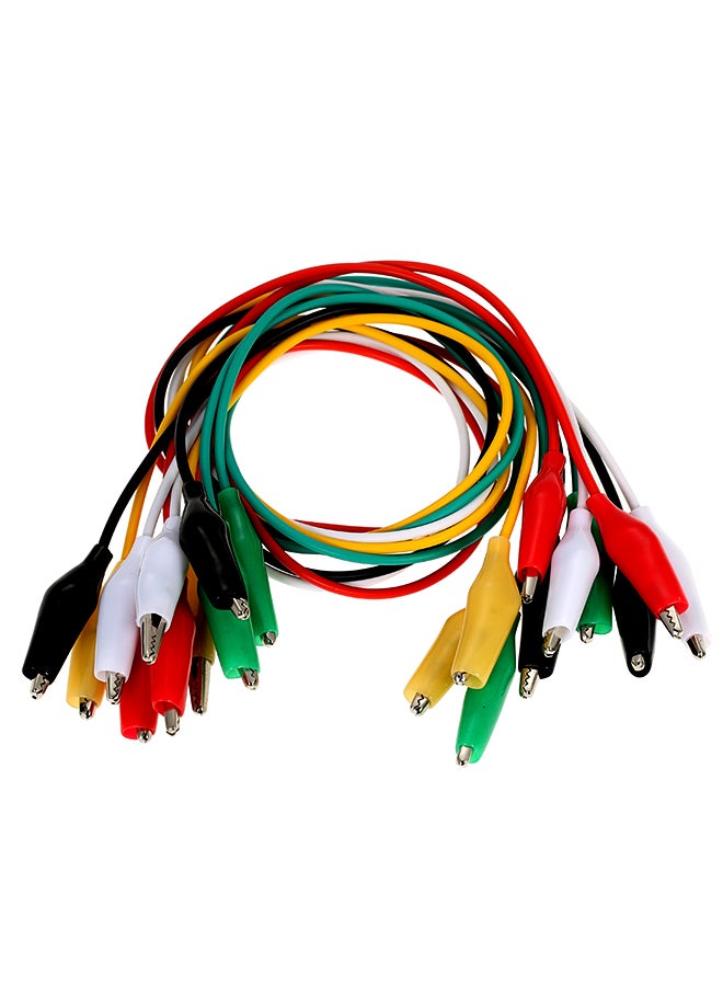 20-Piece Double Ended Alligator Clips Test Insulated Leads Cable Wire Multicolour 0.108kg