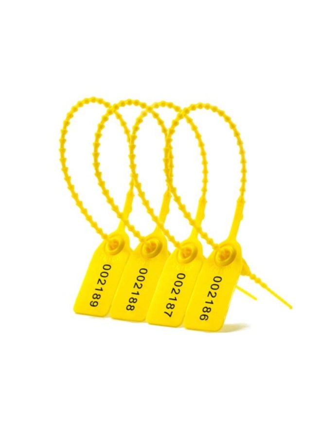 Plastic Tamper Seals, Zip Ties for Fire Extinguishers Pull Tite Security Tags Numbered Disposable Self-Locking Tie 250mm Length (Yellow)