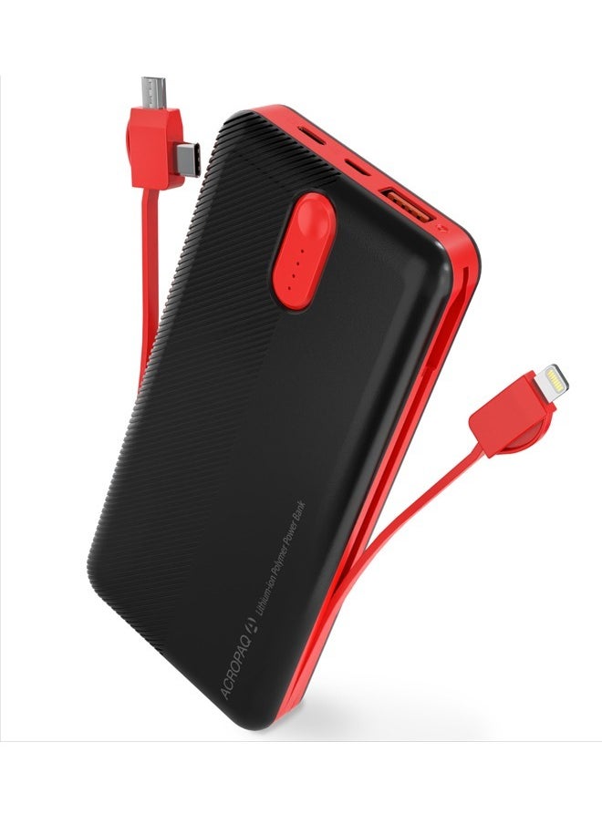 10000mAh Power Bank USB-C Fast Charging Power Banks in-Built Charging Cable