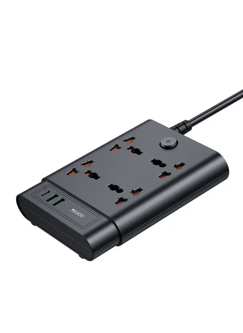 YESIDO MC11 2 Meter Long multi port home using Pull up Max 2650W Power track power socket
