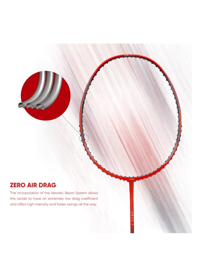 IGNITE 7 Carbon Graphite Unstrung Badminton Racquet, 77 Grams, 30 Lbs String Tension And Free Full Cover (Dark Grey/Red)