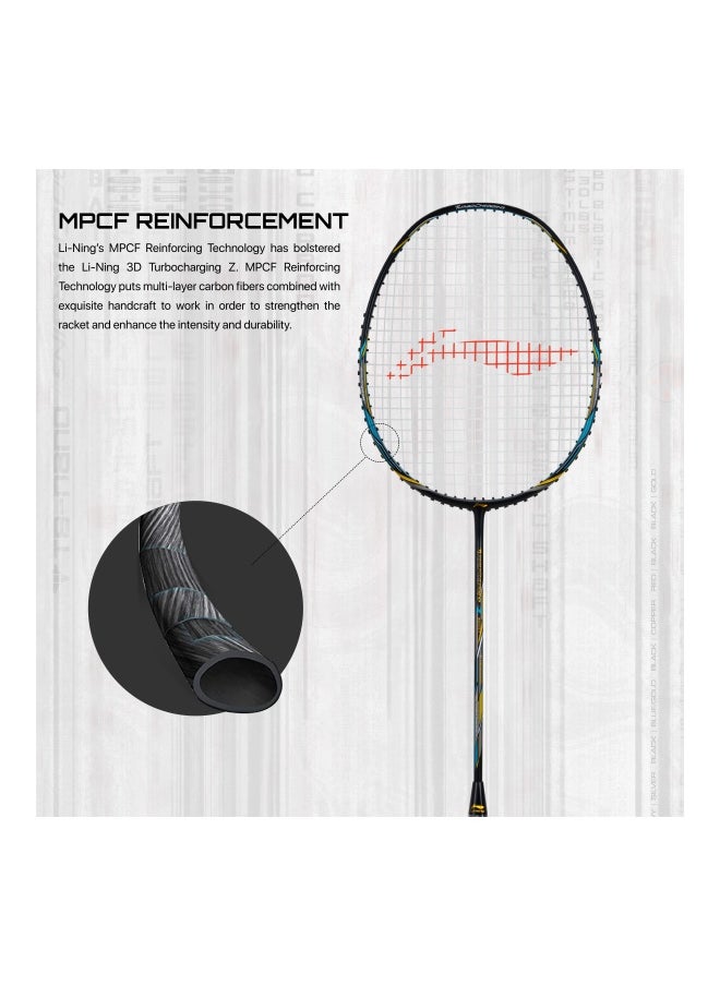 Li-Ning Turbo Charging Z Boost Carbon Fibre Racket Unstrung with Free Full Cover Black/Blue/Gold