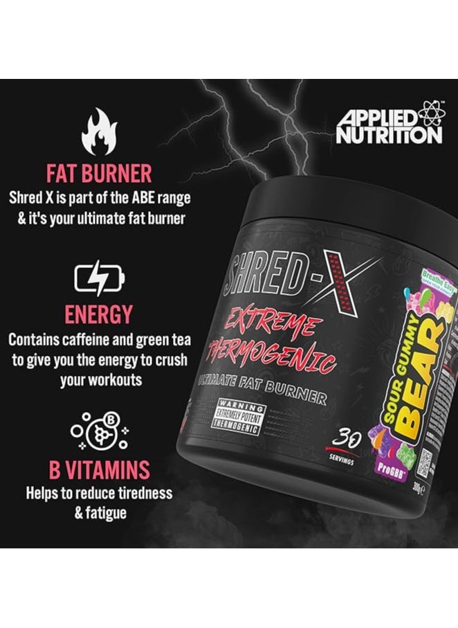 SHRED X Ultimate Fat Burner 300g, Sour Gummy Bear