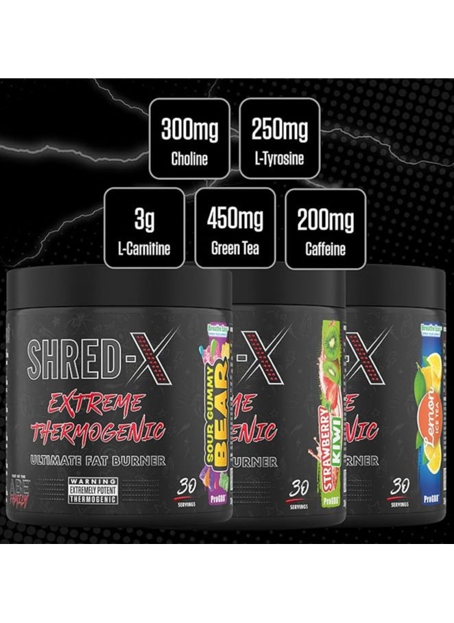 SHRED X Ultimate Fat Burner 300g, Sour Gummy Bear