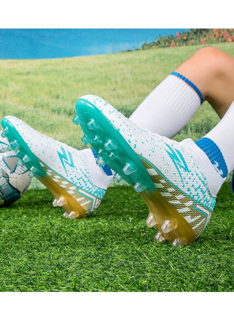 Professional Training And Competition Shoes For Men And Women, Grass Field Actual Combat Sports Football Shoes, Multi-Color High-Top Breathable Sports Shoes