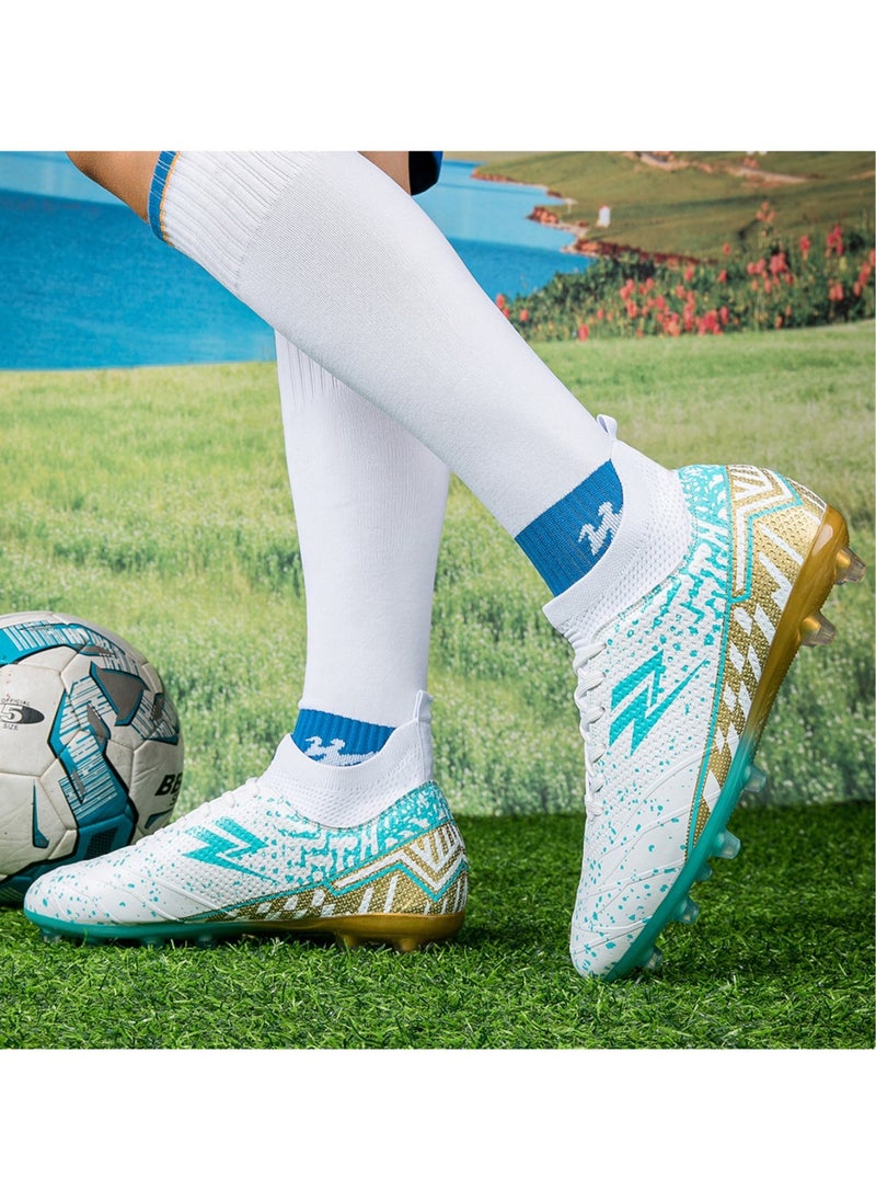Professional Training And Competition Shoes For Men And Women, Grass Field Actual Combat Sports Football Shoes, Multi-Color High-Top Breathable Sports Shoes