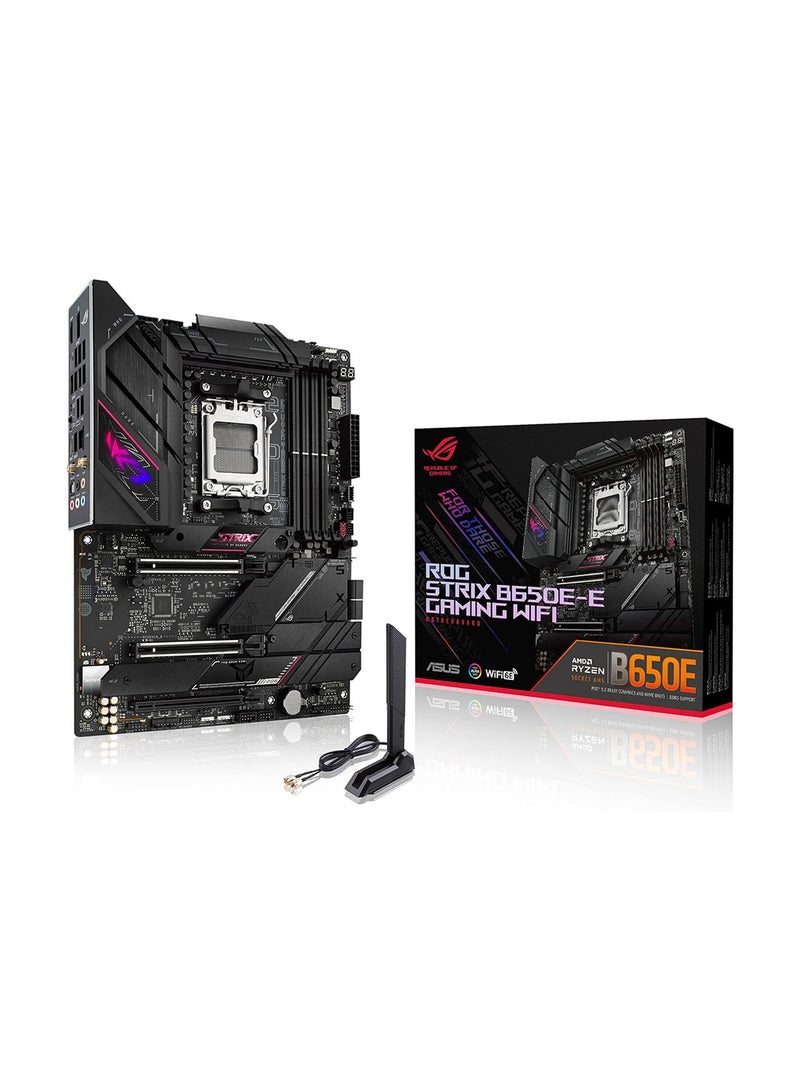 ROG Strix B650E-E Gaming WiFi AMD Ryzen AM5 ATX motherboard, 16 + 2 power stages, DDR5, four M.2 slots, PCIe 5.0, 6E, 2.5G LAN, Aura Sync RGB - Black