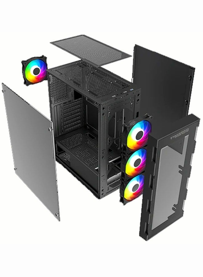 Mid Tower Gaming Case | RGB Fans | Black | (TM-GM-III)