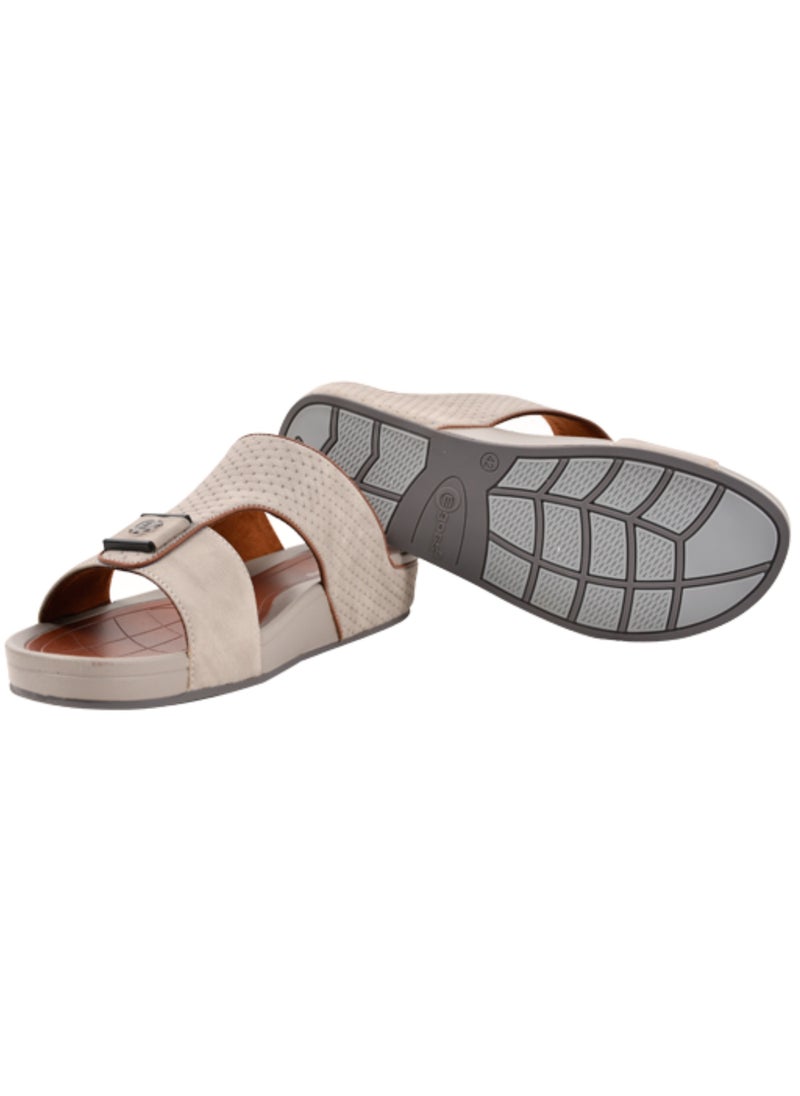 Mens  Dual Textured Strap Sandals Grey