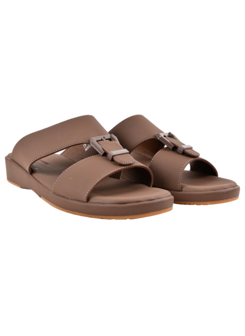 Mens  Dual Textured Strap Sandal Coffee