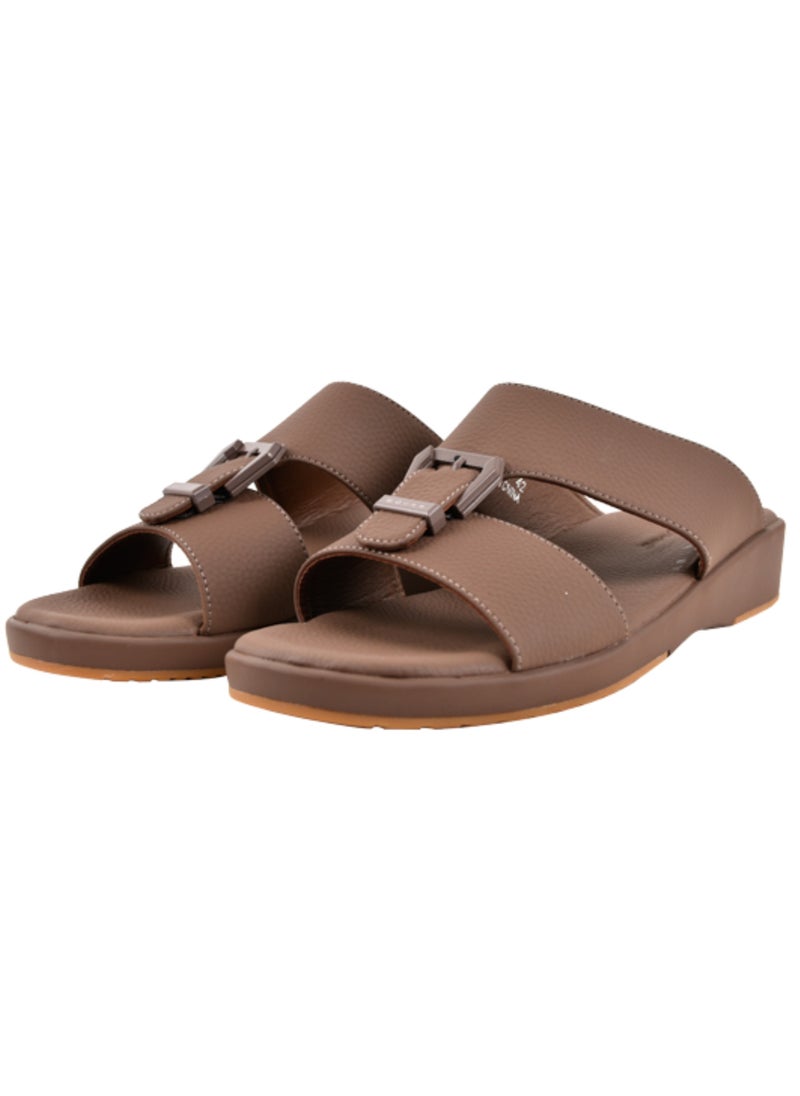 Mens  Dual Textured Strap Sandal Coffee