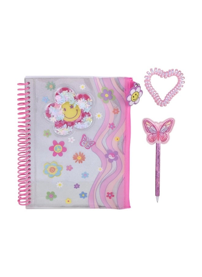 Groovy Flower Journal With Pouch