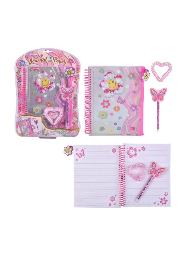 Groovy Flower Journal With Pouch