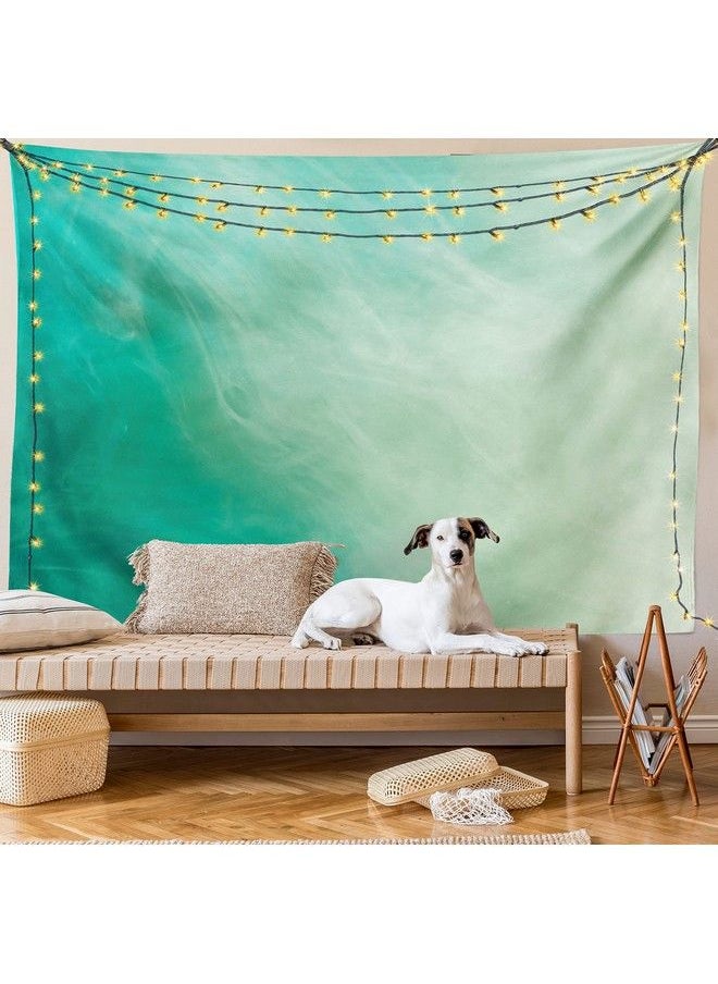Aqua Tapestry Twin Size Watercolor Effect Wave Pattern Abstract Underwater Illustration Calming Artwork Wall Hanging Bedspread Bed Cover Wall Decor Twin Size White Mint