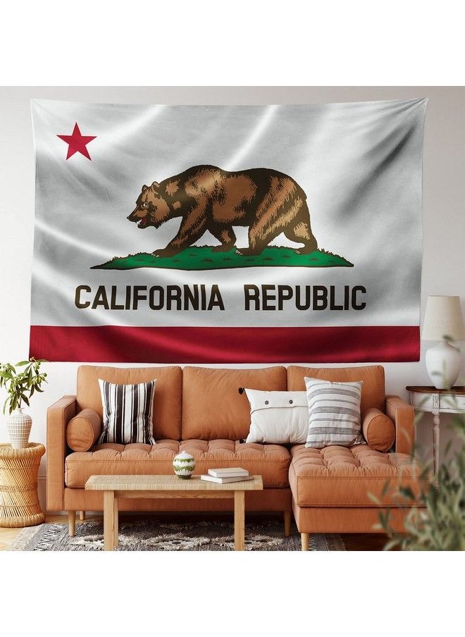 American Tapestry Twin Size California Historical Bear Flag Lone Star Of Texas Nature Freedom Independence Wall Hanging Bedspread Bed Cover Wall Decor Twin Size Multicolor