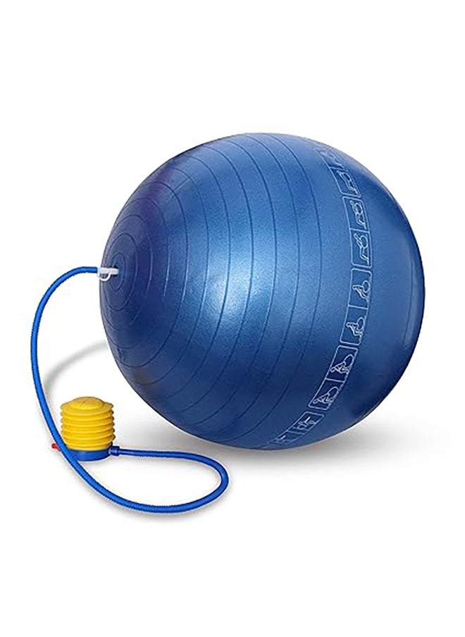 Unisex Adult AntiBurst Ball | With Footpump | 75 CM | Polyvinyl Chloride (PVC)  | Round Shape for Exercise, Workout, Home Gym Equipment