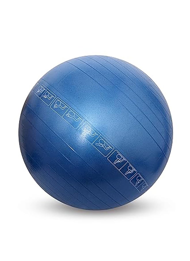 Unisex Adult AntiBurst Ball | With Footpump | 75 CM | Polyvinyl Chloride (PVC)  | Round Shape for Exercise, Workout, Home Gym Equipment