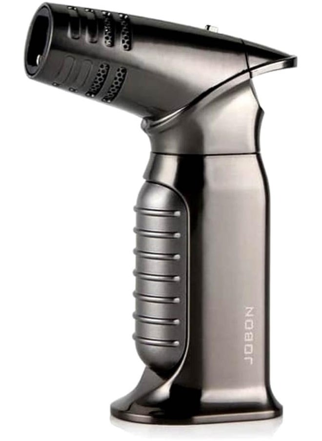 Alsaqer-Jobon 4 Jet Flame Windproof Butane Gas Lighter-Bakhoor Charcoal Lighter-Jobon Torch Lighter-BBQ Lighter (Gas not Included)-(Black)