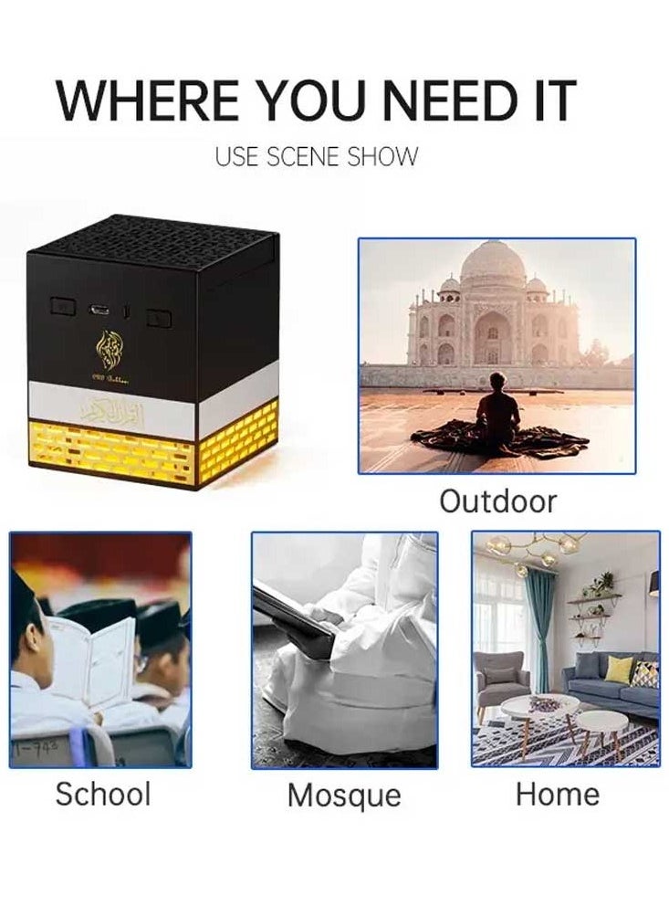Multi-LED Light Bakhoor Rechargeable Incense Oud Burner with Full Quran Muslim Speaker Remote and App Control