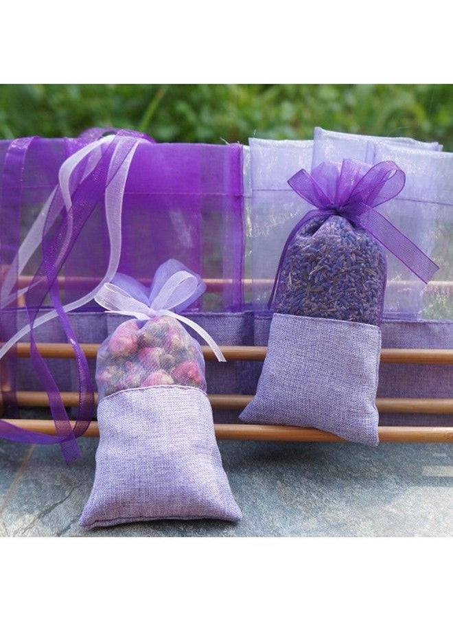 Sachet Empty Bags Purple Gauze Cottonramie Sacks For Lavender Spice And Herbs (24Pcs)