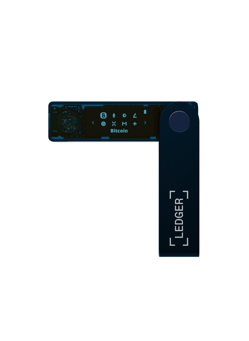 Nano X Hardware Wallet | Safest Crypto & NFT Cold Storage, Big Screen + Wireless Bluetooth & Type-C Connectivity, 5000+ Coins Supported, for iOS & Android, MacOS & Windows - Sapphire Blue