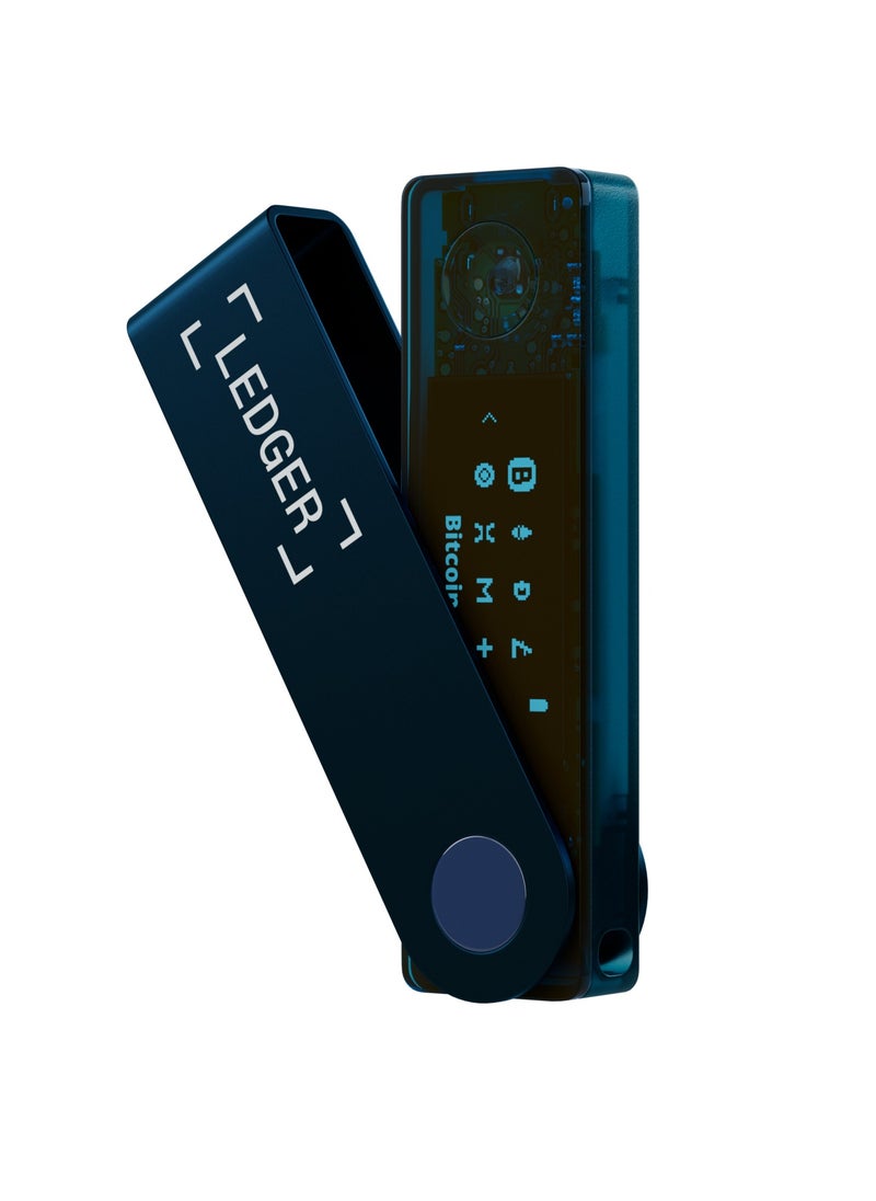 Nano X Hardware Wallet | Safest Crypto & NFT Cold Storage, Big Screen + Wireless Bluetooth & Type-C Connectivity, 5000+ Coins Supported, for iOS & Android, MacOS & Windows - Sapphire Blue