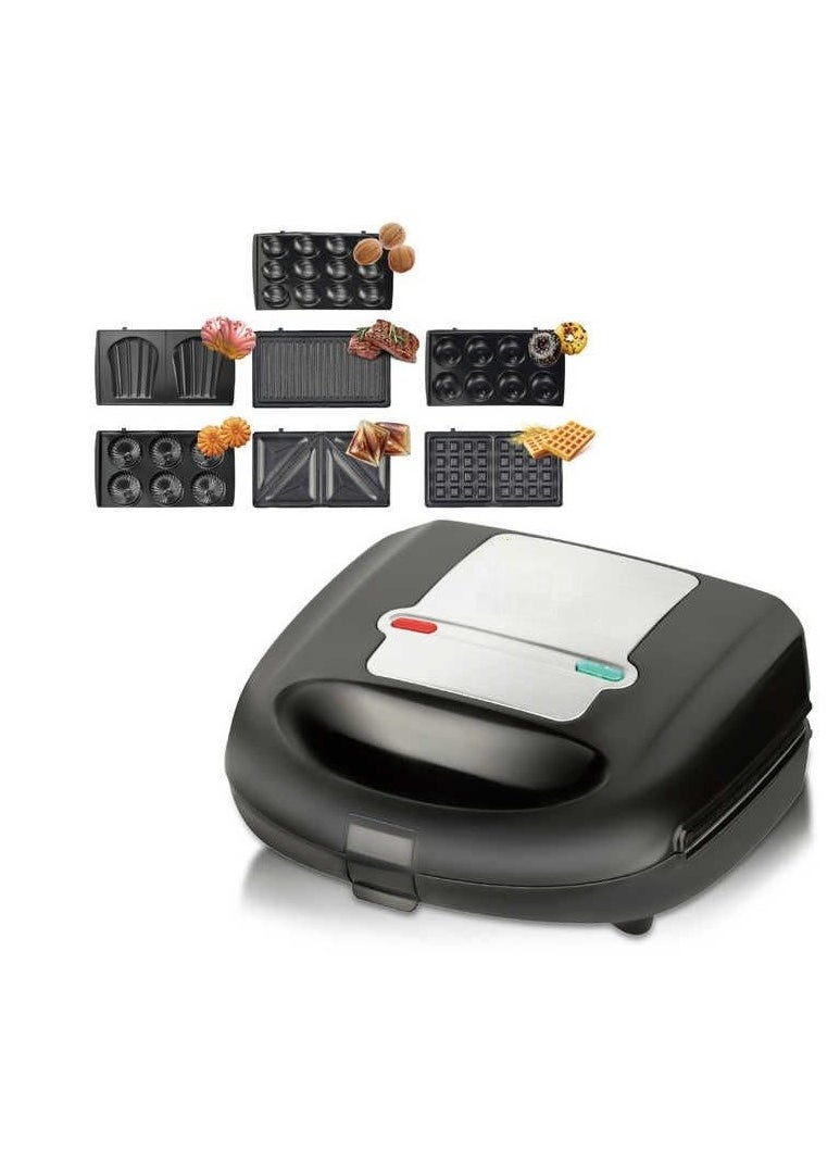 4 5 6 7 In 1 Donut Nuts Maker Toaster Grill Panini Waffle Electric Sandwich Maker 4 In1