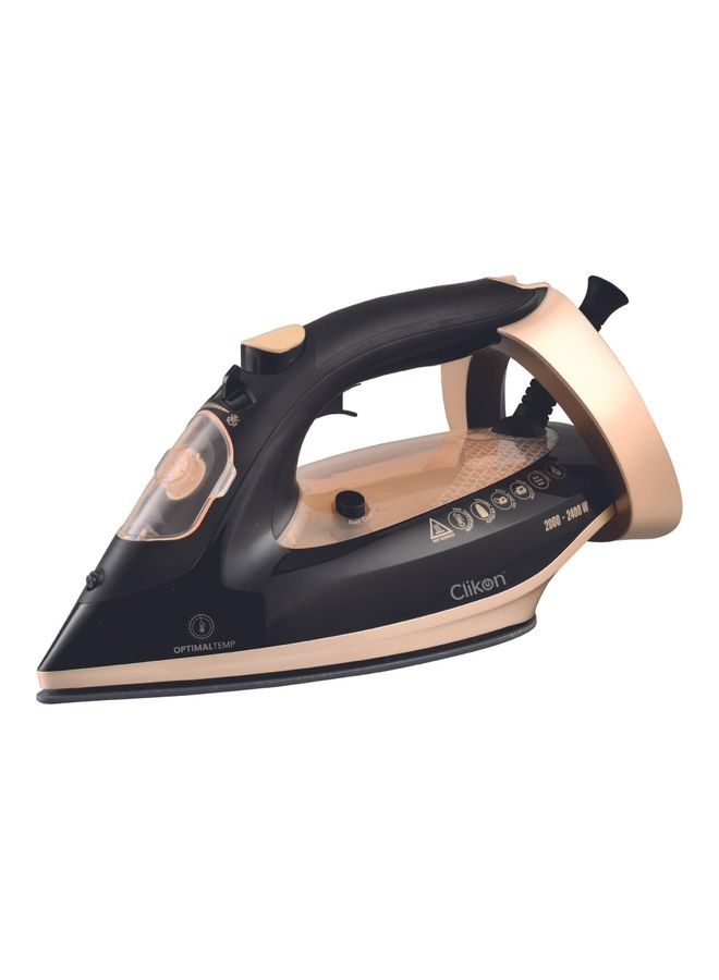 Optimal Steam Iron With Automatic Heat Setting Ceramic Coated Soleplate 2 Trigger Shut-off 280.0 ml 2400.0 W CK4121 Black/Gold