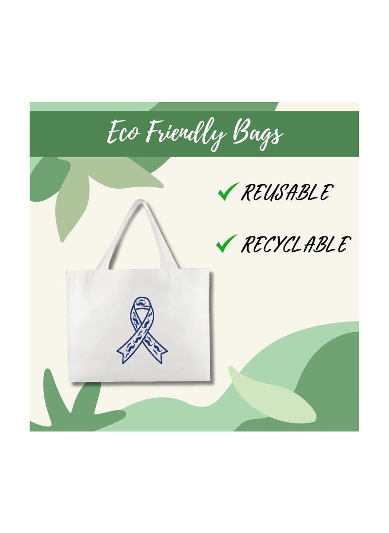 Movember A4 Non-Woven Reusable White Tote Bag With Stylish Mustache Design–Eco-Friendly,Durable And Lightweight Ideal For Movember Awareness Campaigns