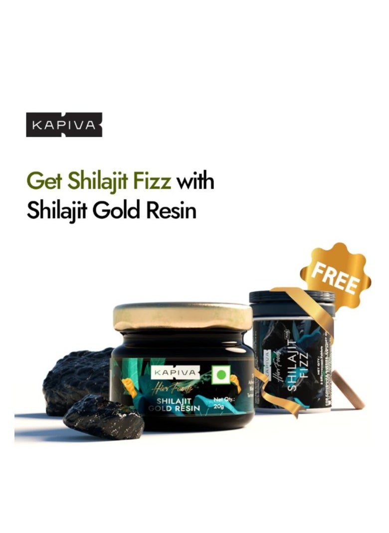 Kapiva Shilajit Gold Resin 20 grams and Get Kapiva Shilajit Fizz Effervescent tablets 3 FREE