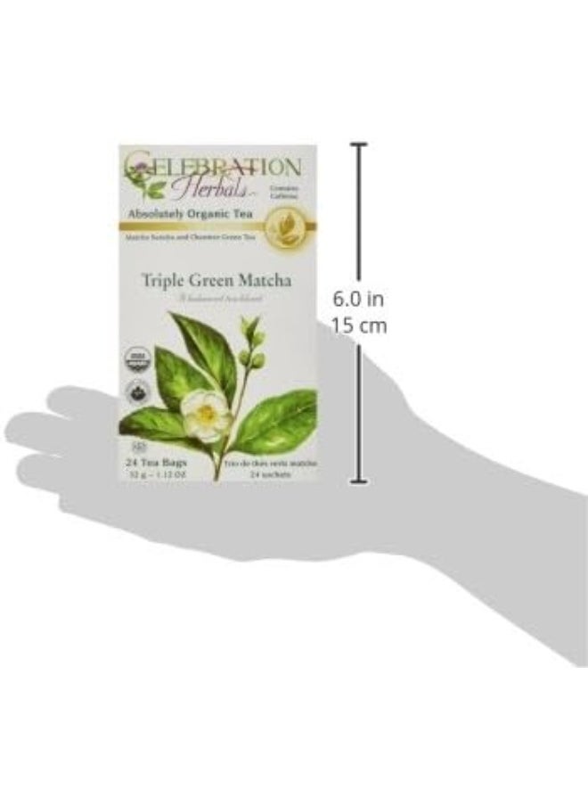 CELEBRATION HERBALS Triple Green Matcha Tea Org 24 Bag, 0.02 Pound