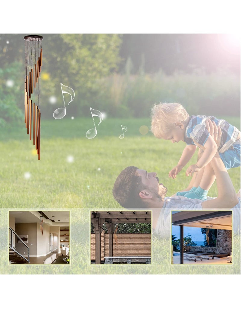 Wind Chimes Outdoor Wind Chimes 36 Garden Chimes with 18 Aluminum Alloy Tubes and S Hooks for Garden Patio Balcony and Indoor Decor Golden