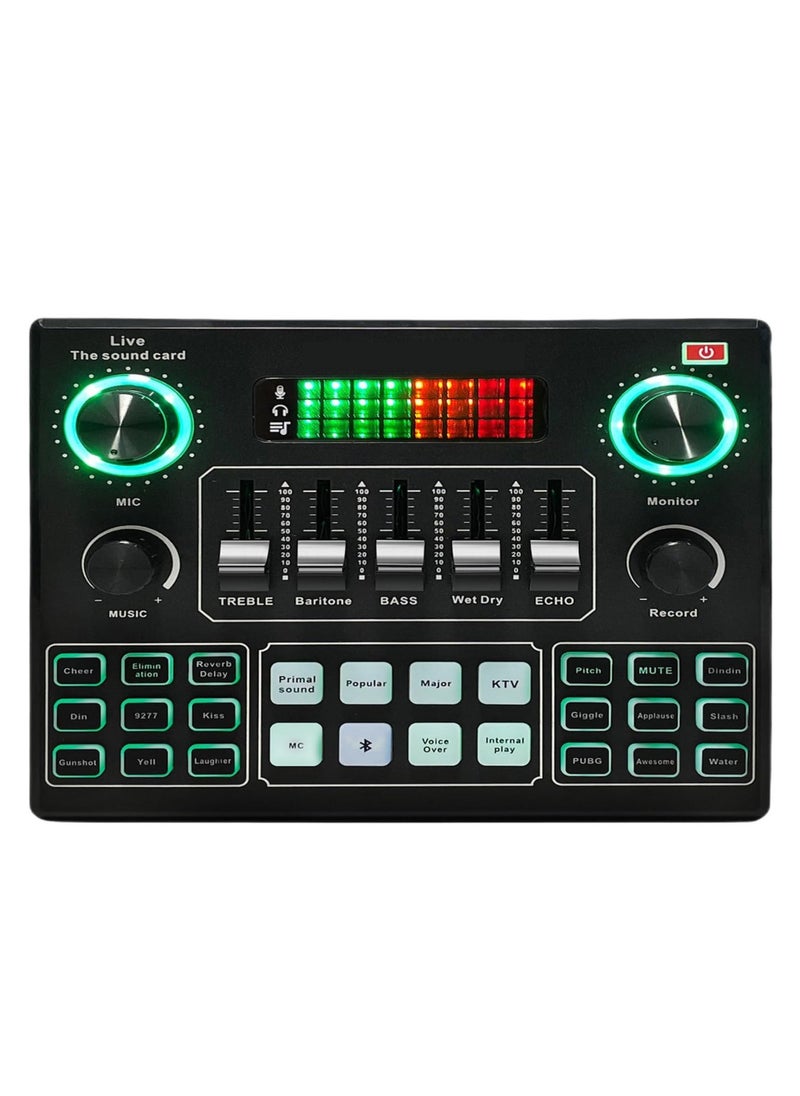 Live Sound Card Audio Mixer, Bluetooth Audio Mixer, Podcast Audio Interface with DJ Mixer Effects, Podcast Production Studio Equipment, Prefect for Streaming/Podcasting/Gaming