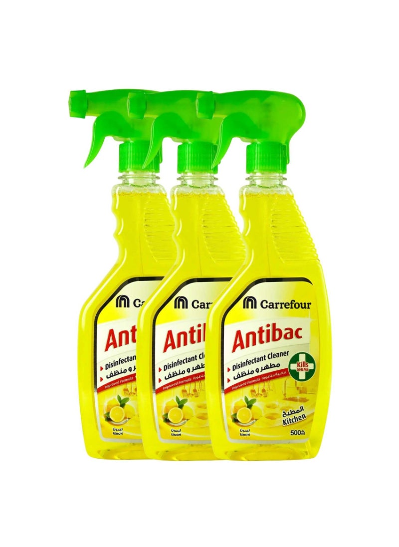 Anti-Bacterial Kitchen Cleaner Pink 500ml Pack of 3 Assorted