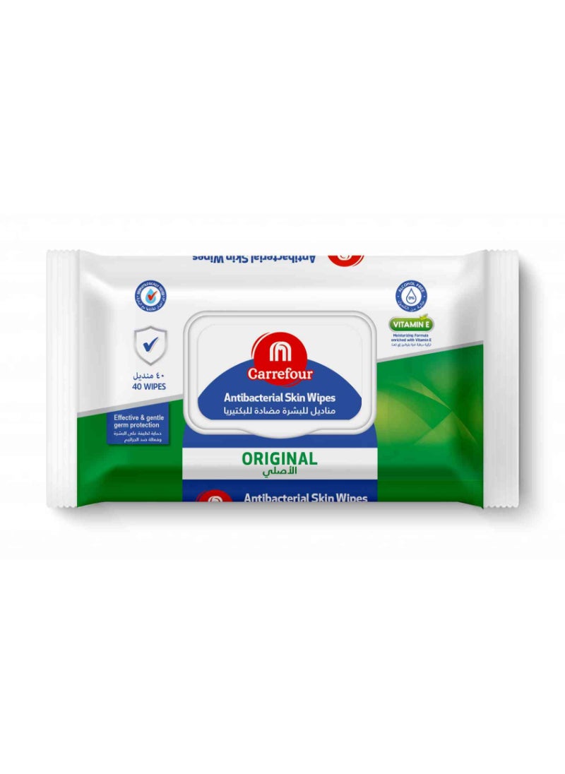 Antibacterial Original Skin Wipes White 40 Wipes