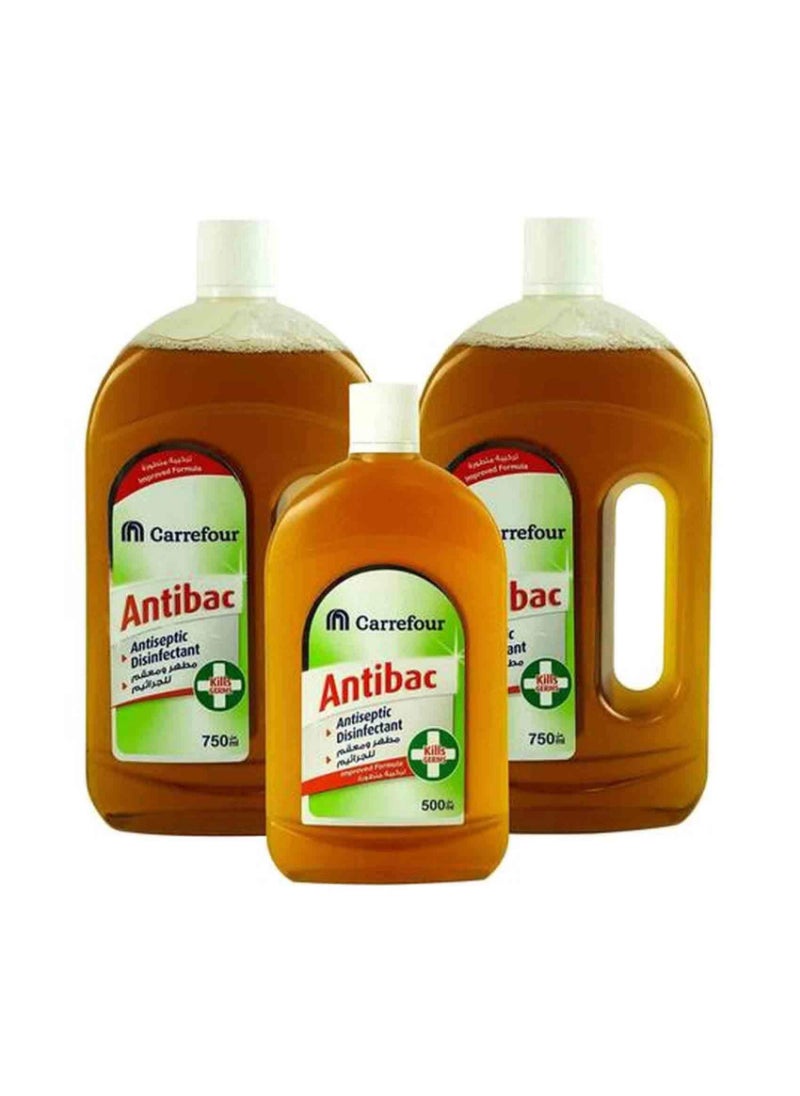 Anti-Bacterial Antiseptic Disinfectant Liquid 750ml Pack of 2+500ml