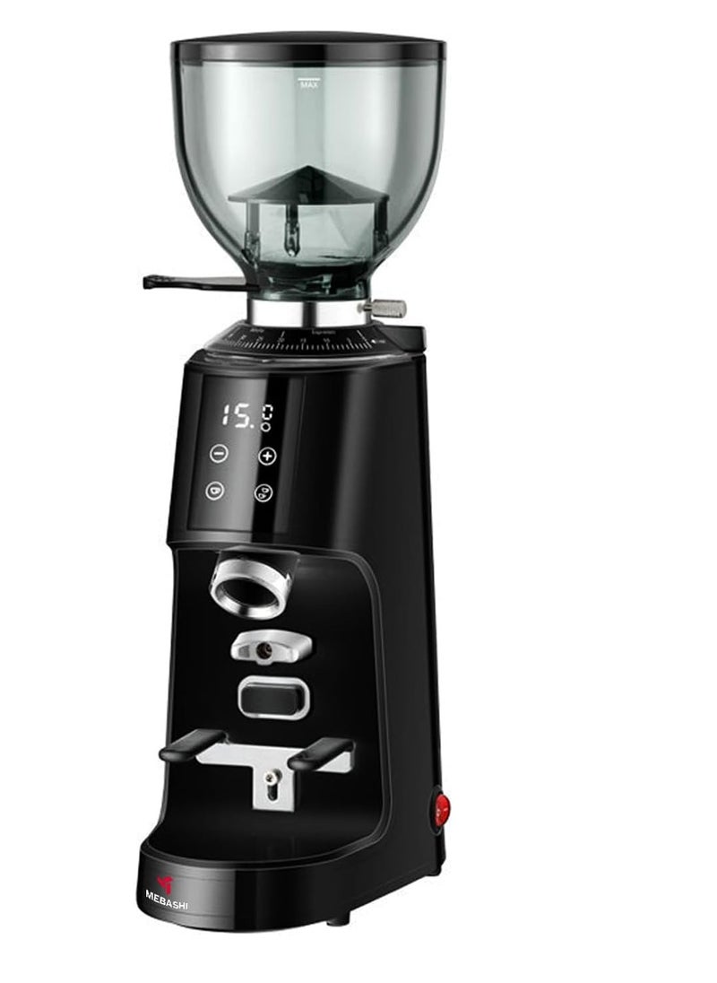 MEBASHI Coffee Grinder, Digital Touch Screen, 350g Capacity, 64mm Stainless Steel Flat Burr, 100 Grind Settings| IMD touch screen (ME-CG2300)(180W)