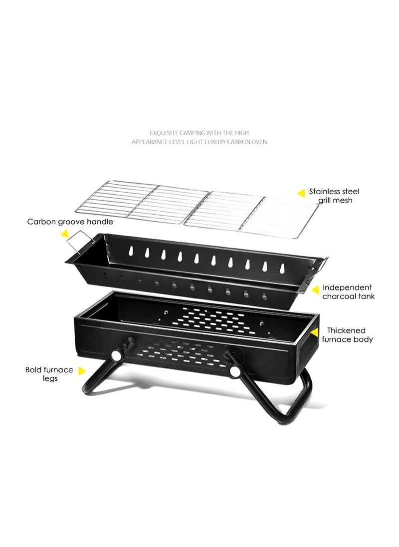 Camping Grill Foldable Smokeless Camping Barbecue Grill Large Charcoal Bbq Grills Stainless Steel Stainless Steel Barbeque Grill Portable