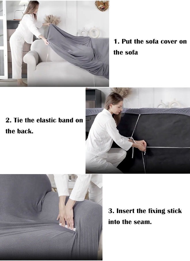 Knitted Thickened Sofa Cover 2 People 3 People 4 People Position Sofa Cover Full Cover Full Cover Sofa Cover, Not Afraid of Pets Scratching Sofa Cover, Granular Sofa Cover