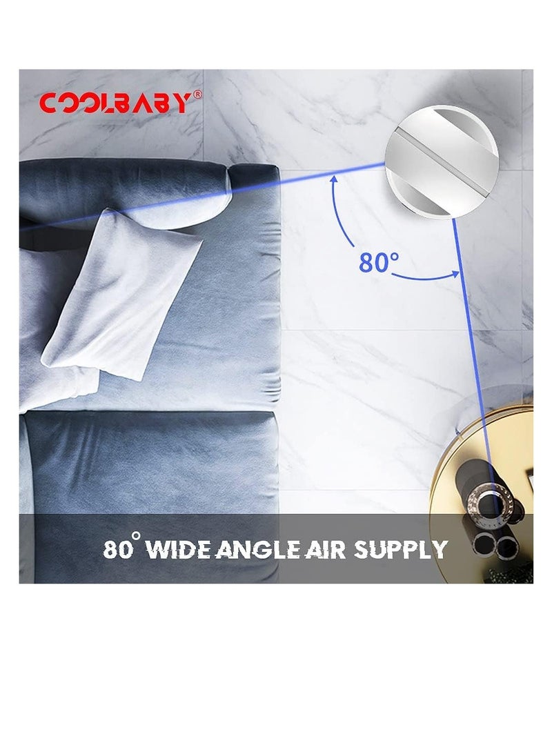 Coolbaby Adjustable Bladeless Fan Ultra Quiet Air Purification Tower Fan Remote Control Cycle white