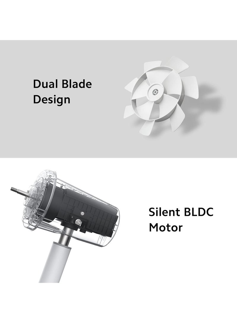 Mi Smart Standing Fan 2, BLDC Motor, Control Via App, Double Blades, Voice Control, Up to 100 Ventilation Levels, Silent Mode, 3 kg 15 W BPLDS02DM White