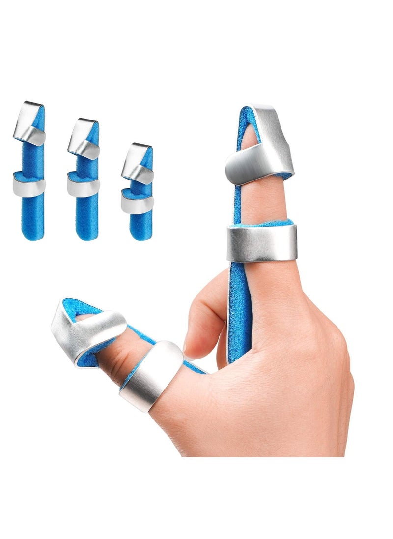 Finger Splint, Set of 3 Sizes Broken Thumb & Finger Brace Support, Metal Stabilizer for Fractures, Strains, Sprains & Arthritis Pain Relief Adults & Children