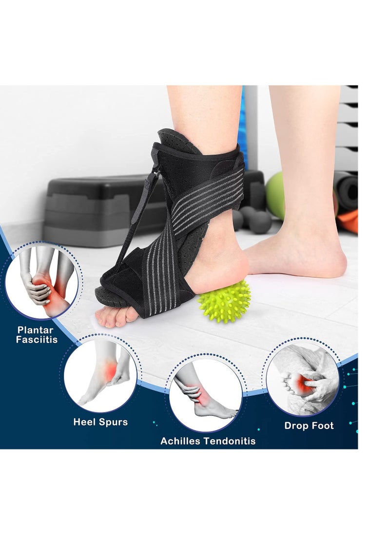 Plantar Fasciitis Relief Night Splint, Adjustable Plantar Fasciitis Brace Night Splints for Plantar Fasciitis, Foot Drop Ankle Pain, Heel Pain, Achilles Tendonitis Support Random Color Ball