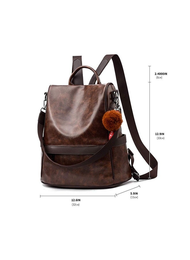 Anti-theft Casual Shoulder Backpack Coffee